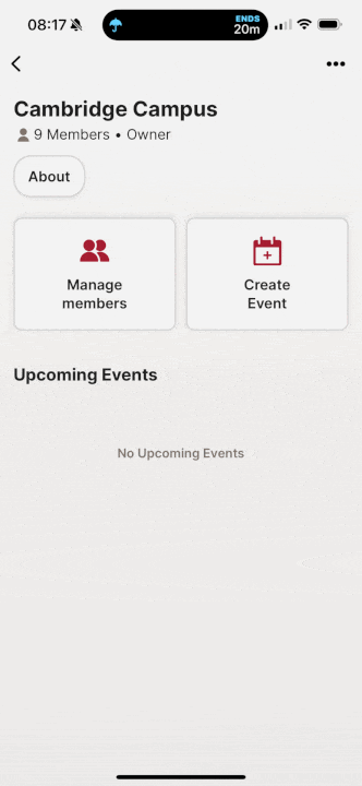 animated screenshots demonstrating how to create events within crimson zip