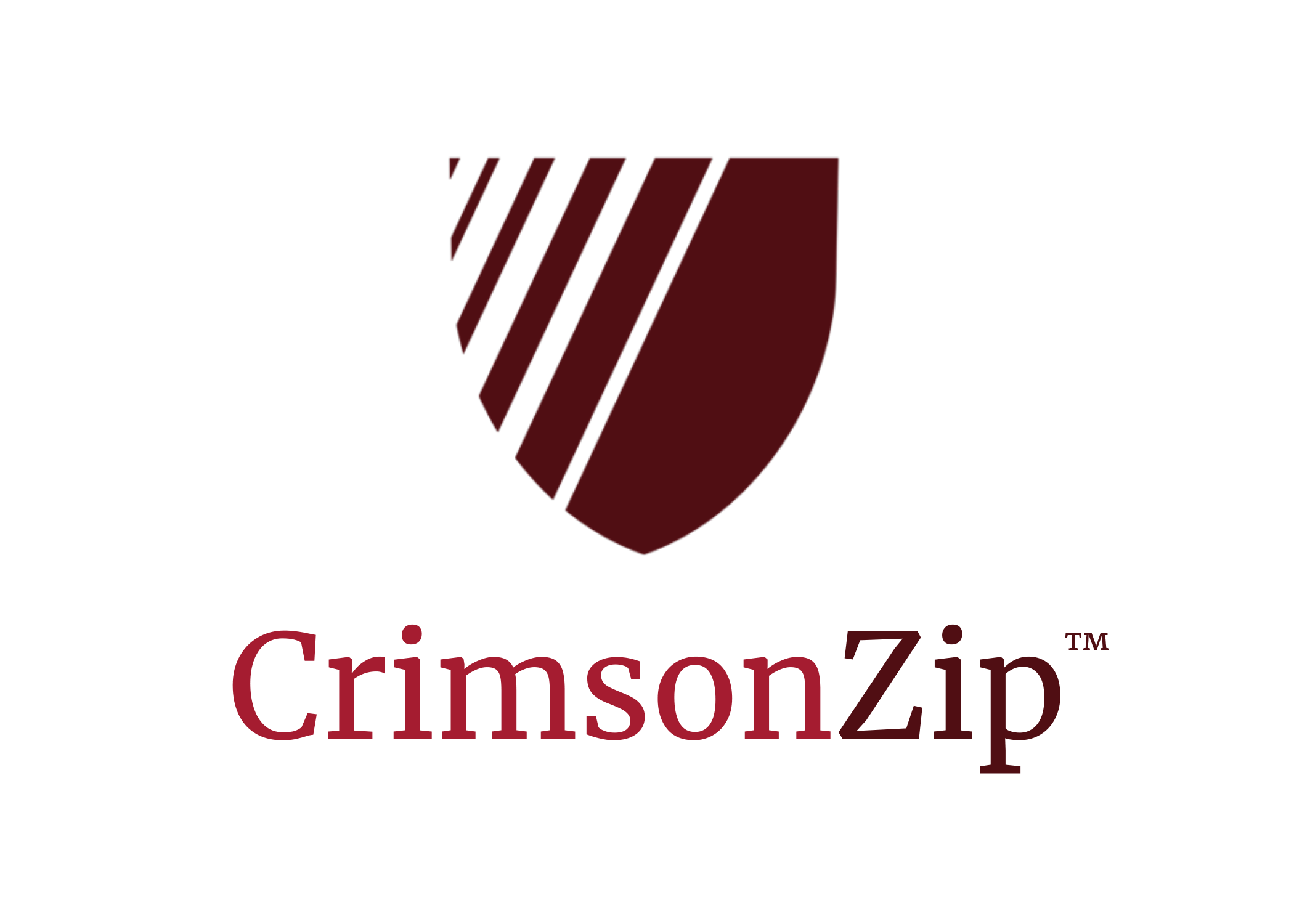 The crimson zip logo and name