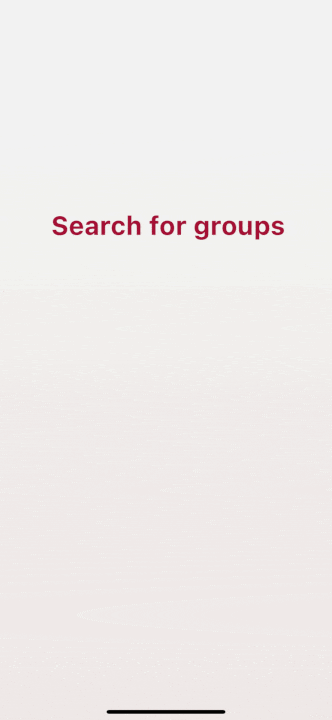 animated screenshots showing how to find and join groups